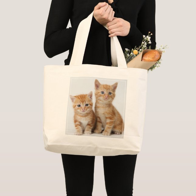 Two Adorable Kittens Large Tote Bag (Front (Product))