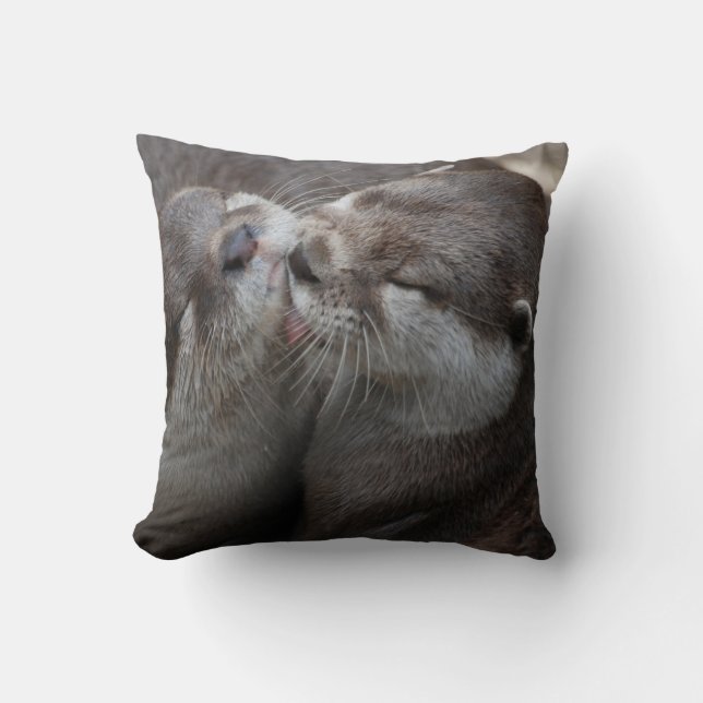 Two Adorable Otters Cushion (Front)