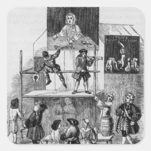 Two Adverts Relating to Faux, the Conjurer Square Sticker