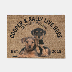 Two Airedale Terriers Personalised Dog Lover   Doormat