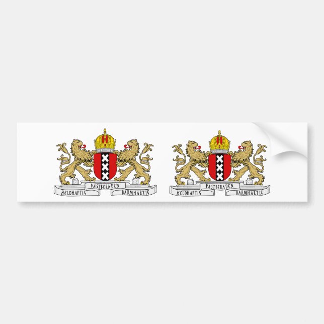 TWO Amsterdam Coat of Arms Bumper Sticker (Front)