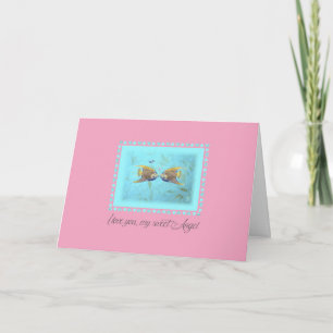 TWO Angelfish Sweet Angel Valentine Card