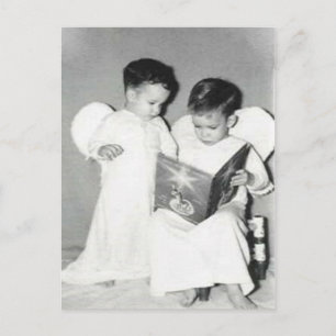 Two angels for Chrstmas post card