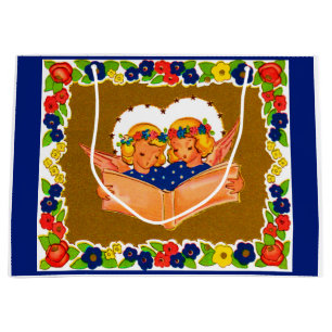 two angels singing large gift bag