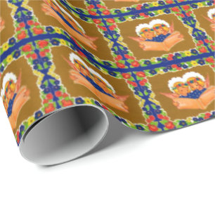 two angels singing wrapping paper