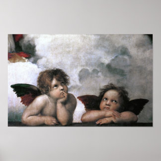 Two Angels Sistine Chapel Raphael Fine Art Poster