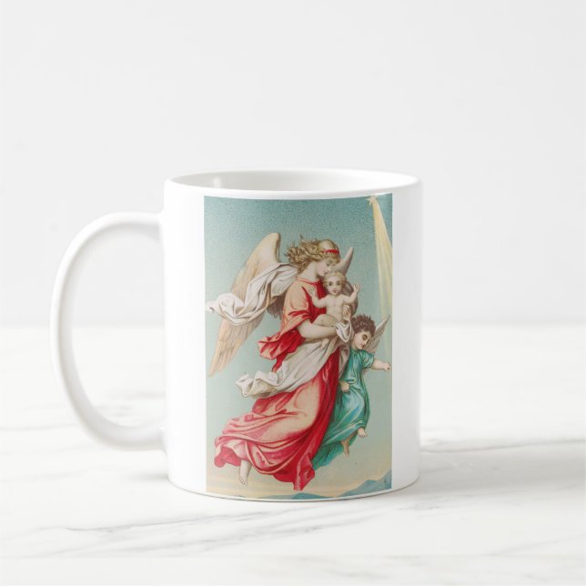 Two angels wear a small child coffee mug (Left)