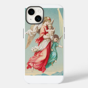 Two angels wear a small child iPhone 14 case