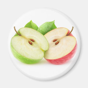 Two apple halves magnet
