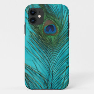 Two Aqua Peacock Feathers Case-Mate iPhone Case
