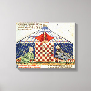 Two arabs playing chess in a tent canvas print