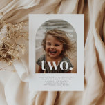 Two Arched Photo Birthday Invitation<br><div class="desc">A simple 2nd  Birthday invitation featuring your own photo in an arch shape and the words 'two.' over the top.</div>