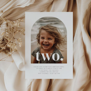 Two Arched Photo Birthday Invitation