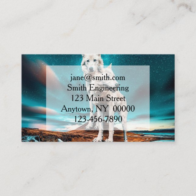 Two Arctic Wolves Business Card (Front)