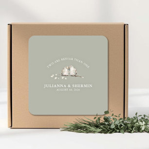 Two Are Better Than One Wedding Square Sticker