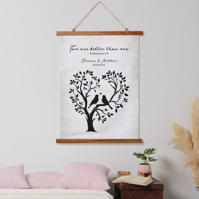 Two are better than one with heart shaped tree hanging tapestry (Creator Uploaded)