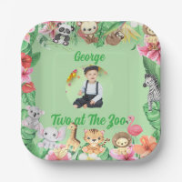 Two at The Zoo Jungle Safari Kids Photo Birthday