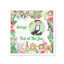 Two at The Zoo Jungle Safari Photo Birthday