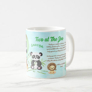 Two at The Zoo Kids Birthday Instagram Barcode Coffee Mug