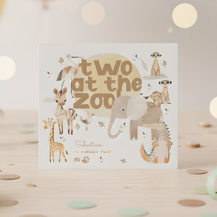 Two at the zoo safari animals kids birthday napkin