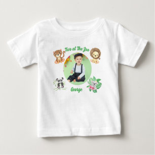 Two at the Zoo  Safari Jungle Animals Birthday  Baby T-Shirt
