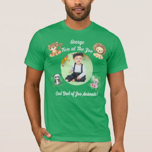 Two at the Zoo Safari Jungle Animals Birthday Dad T-Shirt