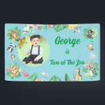 Two at The Zoo Safari Jungle Kids Photo Birthday Banner<br><div class="desc">Bring the wild to your little one’s special day with the “Two at The Zoo” Safari Jungle Kids Photo Birthday Banner—a vibrant, playful decoration designed to make turning two extra memorable. This banner features an adorable jungle safari theme filled with cheerful animals like lions, elephants, giraffes, and monkeys, all set...</div>