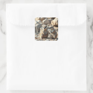 Two Aussie Rottnest IsLand Quokkas, Square Sticker