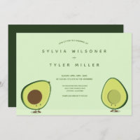 Two Avocado Halves Green Illustration Wedding