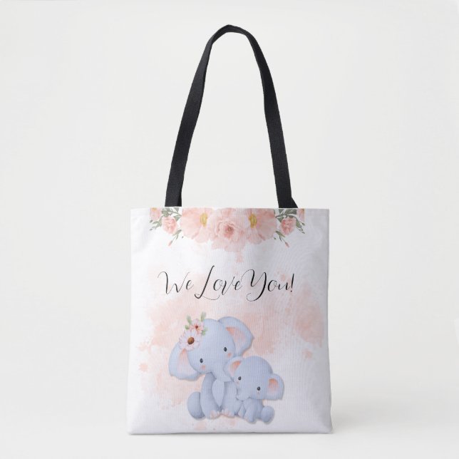 Two Baby Elephants Tote (Front)
