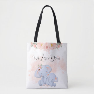 Two Baby Elephants Tote Bag