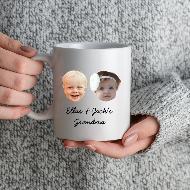 Two Baby Face Personalised Photo Face Grandma Mug (Creator Uploaded)