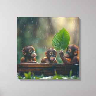 Two Baby Orangutans  Canvas Print