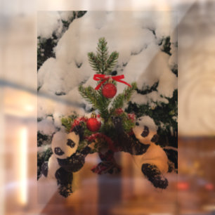 Two baby pandas and Their Christmas Tree