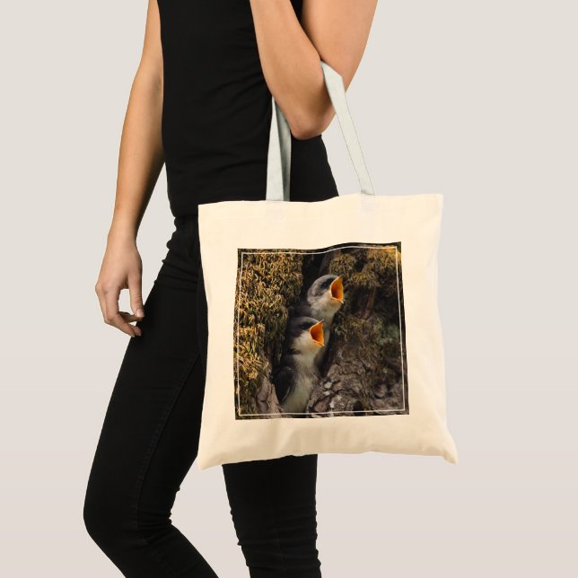 Two Baby Tree Swallows Tote Bag (Front (Product))