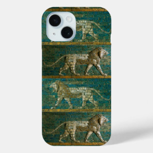 TWO BABYLONIAN  LIONS Antique Assyrian Art iPhone 15 Case