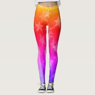 Two backlit USA flags Leggings