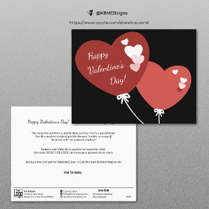 Two Balloons Happy Valentine's Day Voucher Card