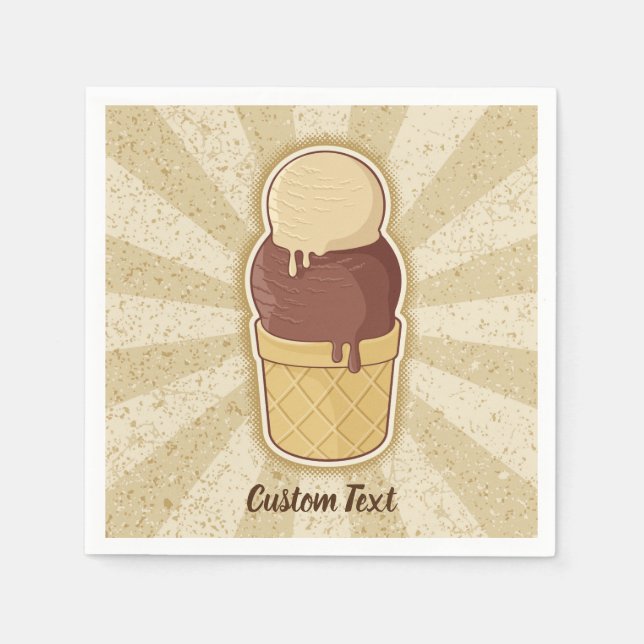 Two Balls Ice Cream Cup Napkin (Front)