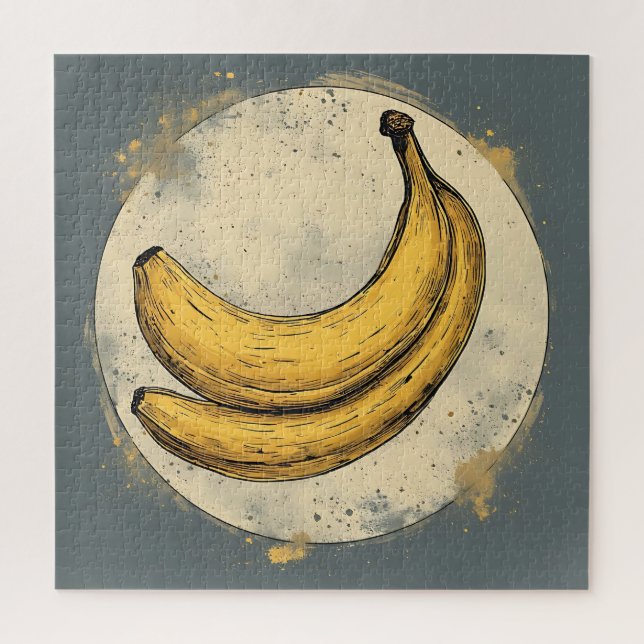 Two Bananas in the Moon at Night Jigsaw Puzzle (Vertical)