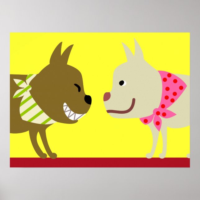 Two Bandanna Dogs - Yellow Poster (Front)