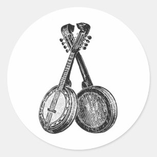 Two Banjos Classic Round Sticker