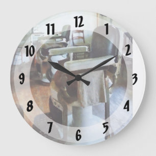Two Barber Chairs Large Clock