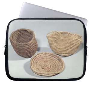 Two baskets and a cover (woven palm fronds)
