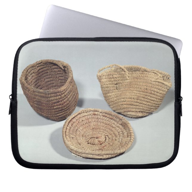 Two baskets and a cover (woven palm fronds) (Front)