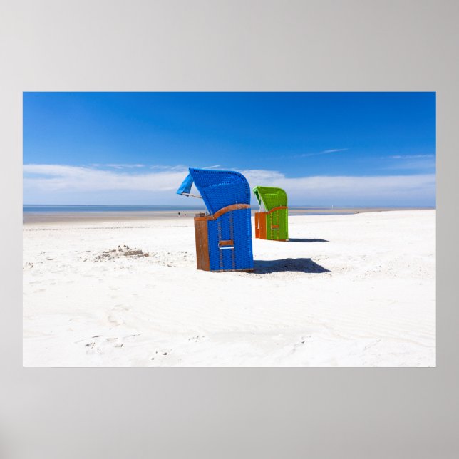 Two beach chairs at the North Sea Poster (Front)