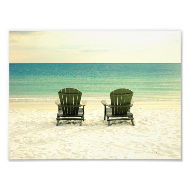 Two Beach Chairs Overlooking the Sea Photo Print (Front)