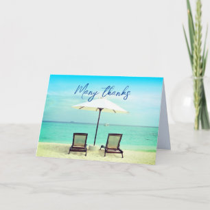 Two Beach Chairs Paradise Blank Folded Note Cards