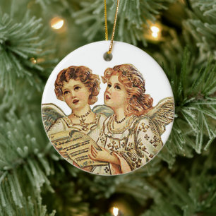 Two Beauthful Angels Ceramic Tree Decoration