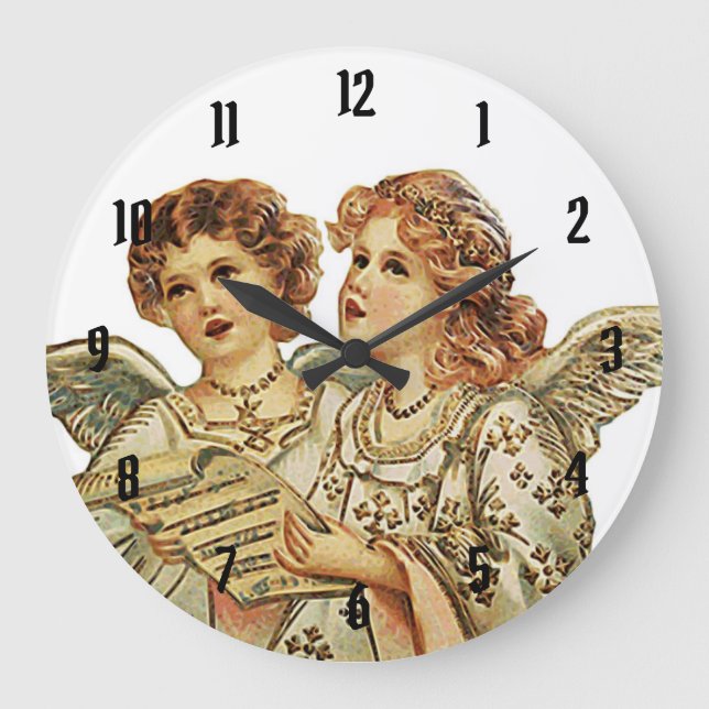 Two Beauthful Angels Large Clock (Front)